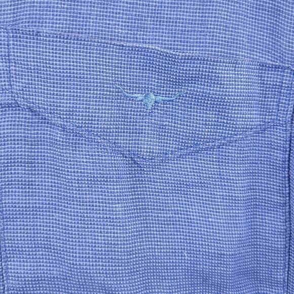 R.M Williams Linen Short Sleeve Shirt Blue Size Small - Picture 6 of 6